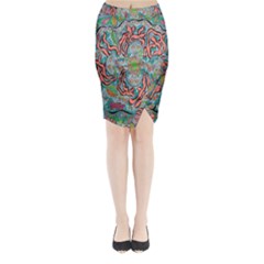 Octopusquad Midi Wrap Pencil Skirt by chellerayartisans