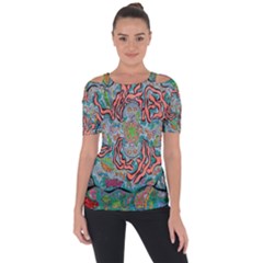 Octopusquad Shoulder Cut Out Short Sleeve Top by chellerayartisans