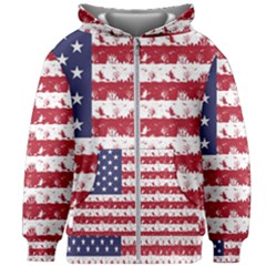 Usa Flag Halloween Holiday Nightmare Stripes Kids Zipper Hoodie Without Drawstring by PodArtist