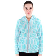 Aqua Blue Colored Waikiki Surfboards  Women s Zipper Hoodie by PodArtist