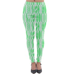 Bright Lime Green Colored Waikiki Surfboards  Lightweight Velour Leggings by PodArtist