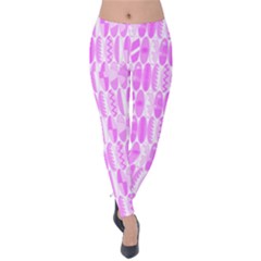 Bright Pink Colored Waikiki Surfboards  Velvet Leggings by PodArtist