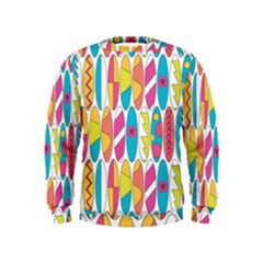 Mini Rainbow Colored Waikiki Surfboards  Kids  Sweatshirt by PodArtist