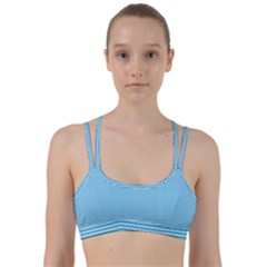 Oktoberfest Bavarian Blue And White Small Diagonal Diamond Pattern Line Them Up Sports Bra by PodArtist