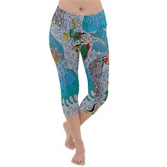 Music Angel Lightweight Velour Capri Yoga Leggings