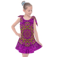 Star Of Freedom And Silent Night Kids  Tie Up Tunic Dress by pepitasart