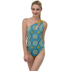 Green Blue Shapes                                           To One Side Swimsuit