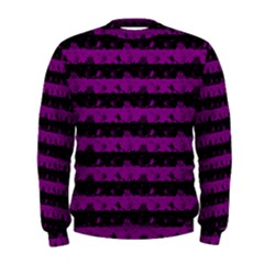 Zombie Purple And Black Halloween Nightmare Stripes  Men s Sweatshirt by PodArtist