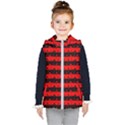 Red Devil and Black Halloween Nightmare Stripes  Kid s Hooded Puffer Vest View1