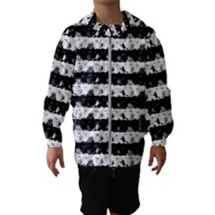 Black And White Halloween Nightmare Stripes Hooded Windbreaker (kids) by PodArtist