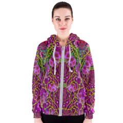 Star Of Freedom Ornate Rainfall In The Tropical Rainforest Women s Zipper Hoodie by pepitasart