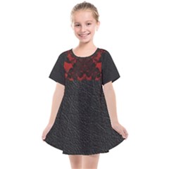 Red And Black Leather Red Lace By Flipstylez Designs Kids  Smock Dress by flipstylezfashionsLLC