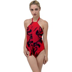 Red And Black Design By Flipstylez Designs Go With The Flow One Piece Swimsuit