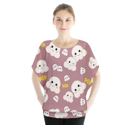 Cute Kawaii Popcorn Pattern Blouse by Valentinaart