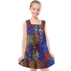 Colorful Waves                                                  Kids  Cross Back Dress