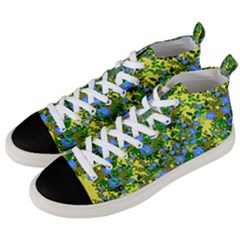 Blue Luminescent Roses Yellow Men s Mid-top Canvas Sneakers by snowwhitegirl