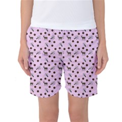 Pink Deer Pattern Women s Basketball Shorts by snowwhitegirl