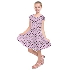 Pink Deer Pattern Kids  Short Sleeve Dress by snowwhitegirl