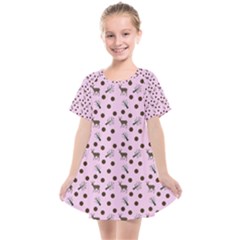 Pink Deer Pattern Kids  Smock Dress by snowwhitegirl