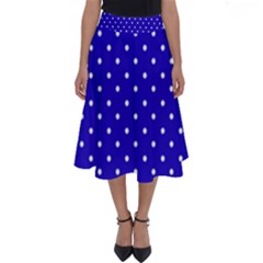 Little  Dots Royal Blue Perfect Length Midi Skirt