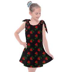 Red Roses Black Kids  Tie Up Tunic Dress