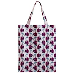 Flamingo Leaf Patttern Blue Zipper Classic Tote Bag
