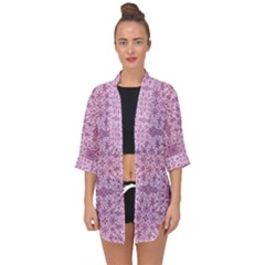 Ornamental Pink Open Front Chiffon Kimono