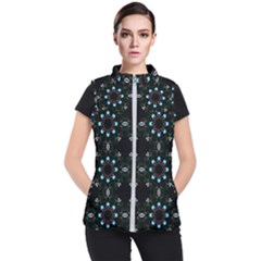 Embroidery Paisley Black Women s Puffer Vest