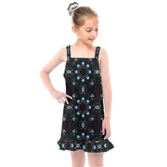 Embroidery Paisley Black Kids  Overall Dress