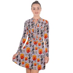 Girl With Roses And Anchors Long Sleeve Panel Dress