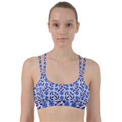 Blue Dot Floral Line Them Up Sports Bra