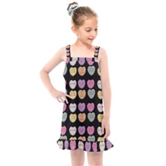 Valentine Hearts Black Kids  Overall Dress