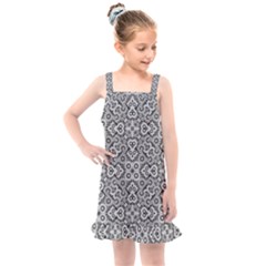 Geometric Stylized Floral Pattern Kids  Overall Dress