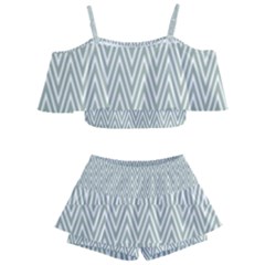 Vintage Pattern Chevron Kids  Off Shoulder Skirt Bikini