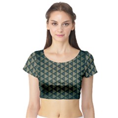 Texture Background Pattern Short Sleeve Crop Top