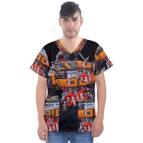 Monster Truck Lego Technic Technic Men s V-neck Scrub Top by Sapixe