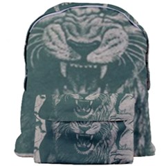 Angry Male Lion Pattern Graphics Kazakh Al Fabric Giant Full Print Backpack by Sapixe