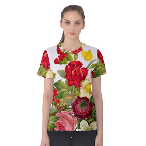 Flower Bouquet 1131891 1920 Women s Cotton Tee by vintage2030