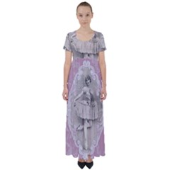 Lady 1112861 1280 High Waist Short Sleeve Maxi Dress