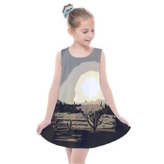 Sunrise Over The Plains Kids  Summer Dress