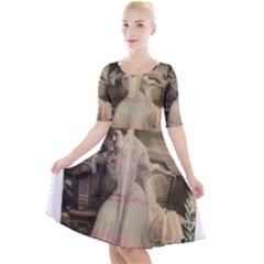 Vintage 1071148 1920 Quarter Sleeve A-line Dress