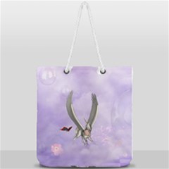 Cute Little Pegasus With Butterflies Full Print Rope Handle Tote (large) by FantasyWorld7