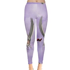 Cute Little Pegasus With Butterflies Inside Out Leggings by FantasyWorld7