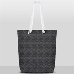 Wavy Grid Dark Pattern Full Print Rope Handle Tote (small) by dflcprints