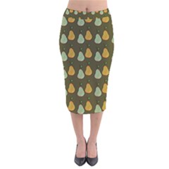 Pears Brown Velvet Midi Pencil Skirt by snowwhitegirl