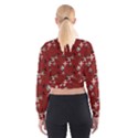 Gothic Woman Rose Bats Pattern Red Cropped Sweatshirt View2