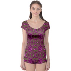 Modern Asian Ornate Pattern Boyleg Leotard  by dflcprints