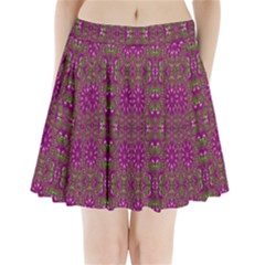 Modern Asian Ornate Pattern Pleated Mini Skirt by dflcprints