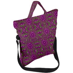 Modern Asian Ornate Pattern Fold Over Handle Tote Bag by dflcprints