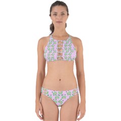 Green Alien Monster Pattern Pink Perfectly Cut Out Bikini Set by snowwhitegirl